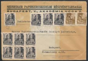 Inflation cover, (2. díjszabás) Helyi levél 12 db Hadvezérek bélyeggel bérmentesítve