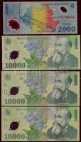Románia 1999. 2000L + 10.000L (4x) + 2001. 50.000L + 100.000L (4x) T:II