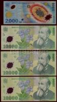 Románia 1999. 2000L + 10.000L (4x) + 2001. 50.000L + 100.000L (4x) T:II