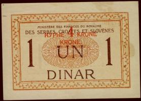 Jugoszlávia 1919. 1D 4K-ás fny-sal (5x) benne egymásutáni sorszámokkal T:I,I-