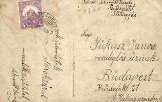 1930 Budapest XX. Erzsébetfalva, Pesterzsébet; A jutagyár dolgozóinak zenekara, munkások, photo (fa)