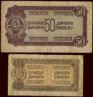 Jugoszlávia 1944. 10D + 50D T:III