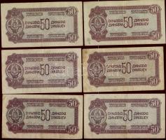 Jugoszlávia 1944. 50D (6x) T:II,III