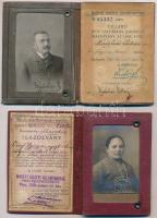 1907, 1935 Magyar Királyi Államvasutak által kiállított 2 db fényképes igazolvány, bőr tokban