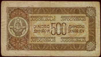 Jugoszlávia 1944. 500D T:II-