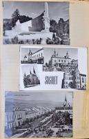 Kb. 245 db MODERN képeslap, gyűjtő vázlatfüzetbe ragasztva, főleg erdélyi városképes lapok és motívu...