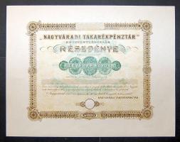1910. "Nagyváradi Takarékpénztár" részvénye 4000K-ról