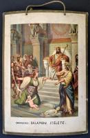 cca 1880 3 db litho kép antik jelenetekkel, feliratozva, kemény táblára ragasztva, 22x28,5 cm