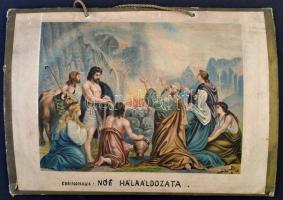 cca 1880 3 db litho kép antik jelenetekkel, feliratozva, kemény táblára ragasztva, 22x28,5 cm