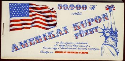 1992. "Amerikai kupon füzet" /American Business School 30.000Ft értékben 10Ft-6000Ft klf kuponokkal, egybefüggő füzet RRR!!! T:I