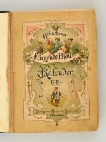 1919-1923 Münchener Fliegende Blätter Kalender, Verlag von Braun&Schneider, több év egybe kötve, hiányos, széteső állapotban