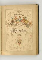 1884-1888 Münchener Fliegende Blätter Kalender, Verlag von Braun&Schneider, több év egybe kötve,...