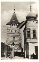 Nagyszalonta, Salonta; Csonka torony magyar zászlóval / tower, Hungarian flag