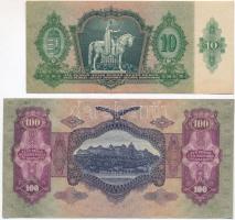 1930. 100P + 1936. 10P mindekettőnél csillagos sorozatszám T:II nyomdai papírránc