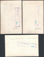 Budapest: Szépművészeti Múzeum, Julianus barát szobra, Fő utca, 3 db zsűrizett képeslap-tervezet, há...