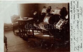 1915 Ipolyság, Sahy; fogadószoba, belső / room interior, photo