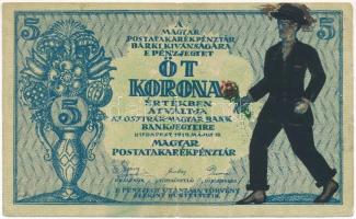 1919. 5K Osztrák-Magyar Bank... előlapján gúnyrajz T:III-