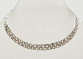 Ezüst(Ag) széles kígyó karkötő, jelzett, h: 19 cm, nettó: 8,7 g