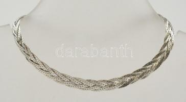 Ezüst(Ag) fonott kígyó karkötő, jelzett, h: 20 cm, nettó: 5,8 g
