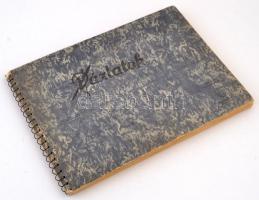 cca 1950-1960 Színészek fotóit, újságkívágásokat, nyomtatványokat tartalmazó spirálos mappa, egy-két...