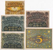 Nagyszőllős 1919. 50f + 1K + 2K + 3K + 5K "Ugocsai Világítási Rt." értékjegy T:I,I-
Adamo...