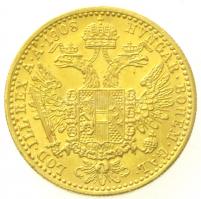 Ausztria 1908. Dukát Au "Ferenc József" Bécs (3,46g/0.986) T:1-
Austria 1908. Ducat Au &q...