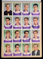 cca 1960 Labdarúgók fotóit, MTI fotókat, újságkívágásokat, nyomtatványokat tartalmazó gyűjtemény, sp...