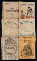 cca 1910-1920 15 kötet a Millók könyve sorozatból, valamint 1 kötet a Koronás regények sorozatból. Bp., Singer és Wolfner. Viseltes, szakadozott papírkötés.