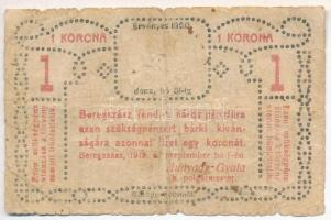 Beregszász 1919. szeptember 1. 1K szükségpénz T:III-,IV
Adamo BER-1.1