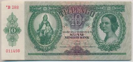 1936. 10P csillagos sorozatszámmal, nyomdai papírránc T:I