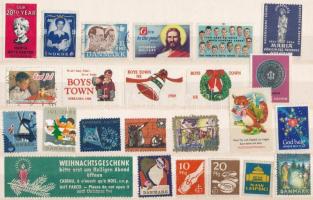 75 db külföldi levélzáró 3 berakólapon