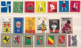 75 db külföldi levélzáró 3 berakólapon