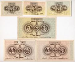 Budapest 1921. 10f + 20f + 50f + 1K + 2K + 5K "Sokszorosító Ipar Részvénytársaság" T:I-III...