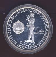 Jugoszlávia 1982. 1000D Ag "Belgrád" T:PP Eredeti díszdobozban, tanúsítvánnyal!