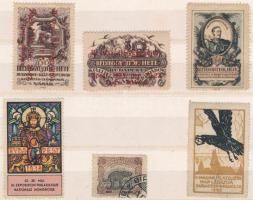 6 db bélyeggyűjtéssel kapcsolatos levélzáró