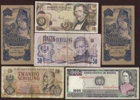 Vegyes bankjegy tétel, 374db magyar és 62db külföldi, benne jobbakkal T:II+,II,III,IV