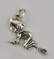 Ezüst(Ag) boszorkány függő, jelzett, 3,8x2 cm, nettó: 2,6 g