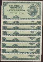 1946. 100.000.000Milpengő (8x), egyiken papírránc T:I