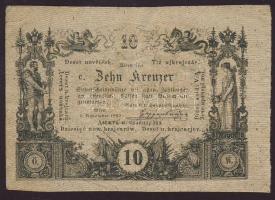 1860.11.01. 10újkr, hátoldalán "Franz Bollart...Wien" kék körbélyegzővel T:II-