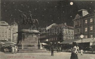 Zagreb, Jelacicev trg / square at night (EB)