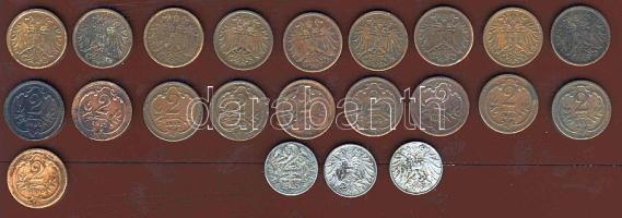 1895-1918. 2f (20x) + Ausztria 1894-1918. 2f (22x) T:2,3,4