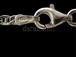 Ezüst(Ag) pálcikás pancer nyaklánc, jelzett, h: 45,5 cm, nettó: 3,5 g