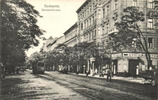 Budapest VII. Damjanich utca, gyógyszertár, villamos (EK)