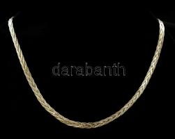 Ezüst(Ag) fonott nyaklánc, jelzett, h: 50 cm, nettó: 13,4 g