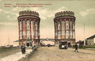 Moscow, Moskau; Krestovsky water towers, tram (EK)
