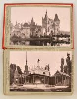 1896 Ezredéves Kiállítási Emlék, leporelló, 14 db keményhátú fotó, feliratozva, Fényképészeti Szövet...
