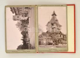 1896 Ezredéves Kiállítási Emlék, leporelló, 14 db keményhátú fotó, feliratozva, Fényképészeti Szövet...