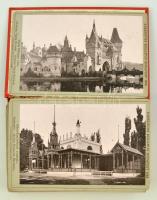 1896 Ezredéves Kiállítási Emlék, leporelló, 14 db keményhátú fotó, feliratozva, Fényképészeti Szövet...