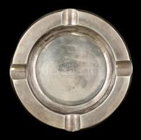 Ezüst hamutál, nagyméretű / Silver ashtray, large d: 17 cm 184 g
