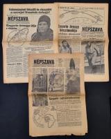 1961 A Népszava 89. évfolyamának 87, 88 és 90. száma, benne Gagarinról és az űrhajózásról szóló cikkekkel